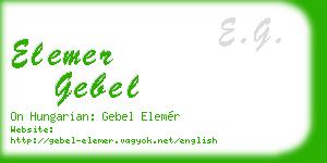 elemer gebel business card
